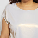 Lyssential Metallic Jersey Top Curvy