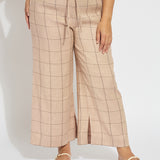 Nixie Drawstring Linen Wide Leg Pant Curvy (27" Inseam)