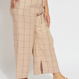 Nixie Drawstring Linen Wide Leg Pant Curvy (27" Inseam)
