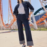 Samara Cuffed Wide Leg Denim (Inseam 28" Cuffed | 33" Uncuffed)