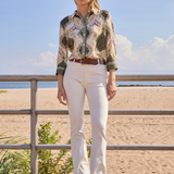 Ishani Roll Tab Printed Shirt