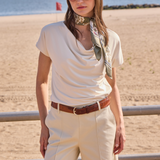 Amanda Twill Short - Sleek Beige (6" Inseam)