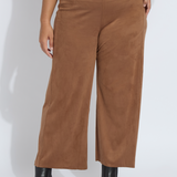 Vionette Vegan Suede Wide Leg Trouser Curvy (28" Inseam)