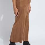 Vionette Vegan Suede Wide Leg Trouser Curvy (28" Inseam)