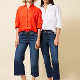 Rose Roll Tab Utility Linen Shirt