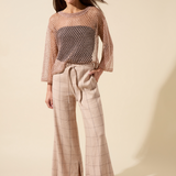 Nixie Drawstring Linen Wide Leg Pant (27" Inseam)