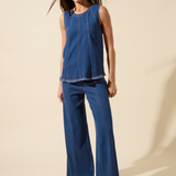 Irabella Fringed Wide Leg Denim (29.5" Inseam)