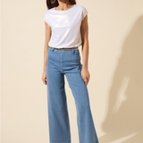 Lyssentials Metallic Jersey Top