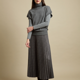 Pierra Ponte Pleated Midi Skirt