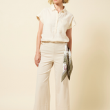 Althea Embroidered Collar Linen Shirt