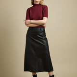 Warren A-Line Vegan Leather Skirt