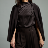 Aisha High Neck Draped Blouse