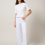 Erin Hi Waist Long Embroidered Denim Pant (32" Inseam)