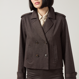 Thora Ponte Double-Breasted Crop Trench