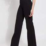 color=Black, side view, denim trouser with smooth fitting easy styling, smoothing waistband 