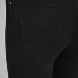 color=Black, Rear detail of black, 4-way stretch, relaxed boyfriend denim jean legging