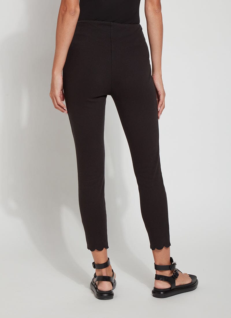 South Beach polyester scallop edge leggings in black