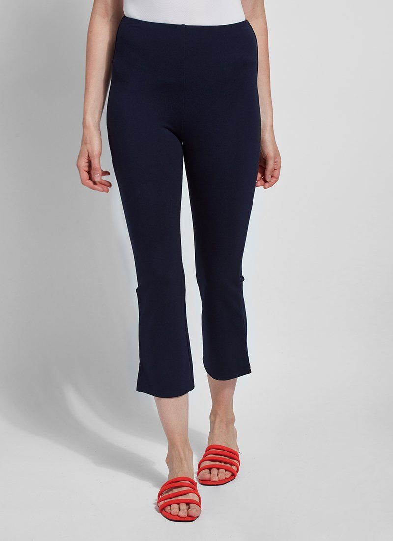 Cropped Kick Flare Lightweight Ponte Lysse Leggings (True Navy) – My  Boutique