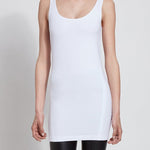 color=White, front view, stretchy spandex cotton, body-slimming tank top, great lysséntial for layering