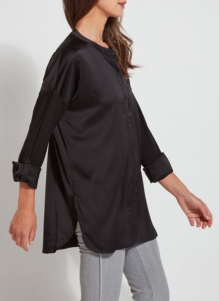 halt klip åbning The Eco Satin Shirt (EcoVero™ Stretch Satin) Long Sleeve Button Up Blouse |  Lyssé New York: Fabric. Fit. Fashion. – LYSSÉ