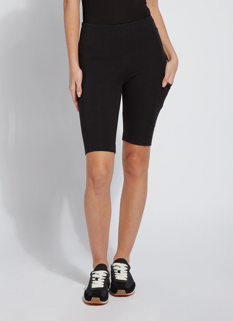 cotton black biker shorts