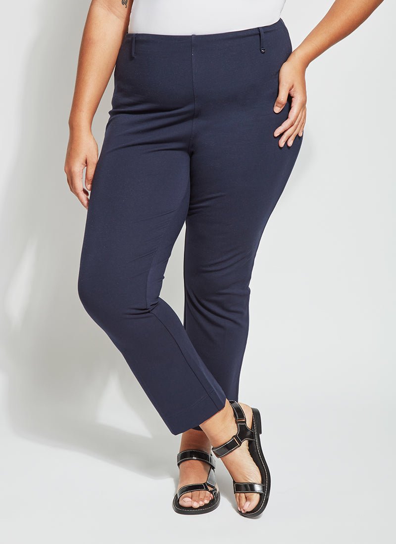 Pull On Bootcut Ponte Pants - Navy