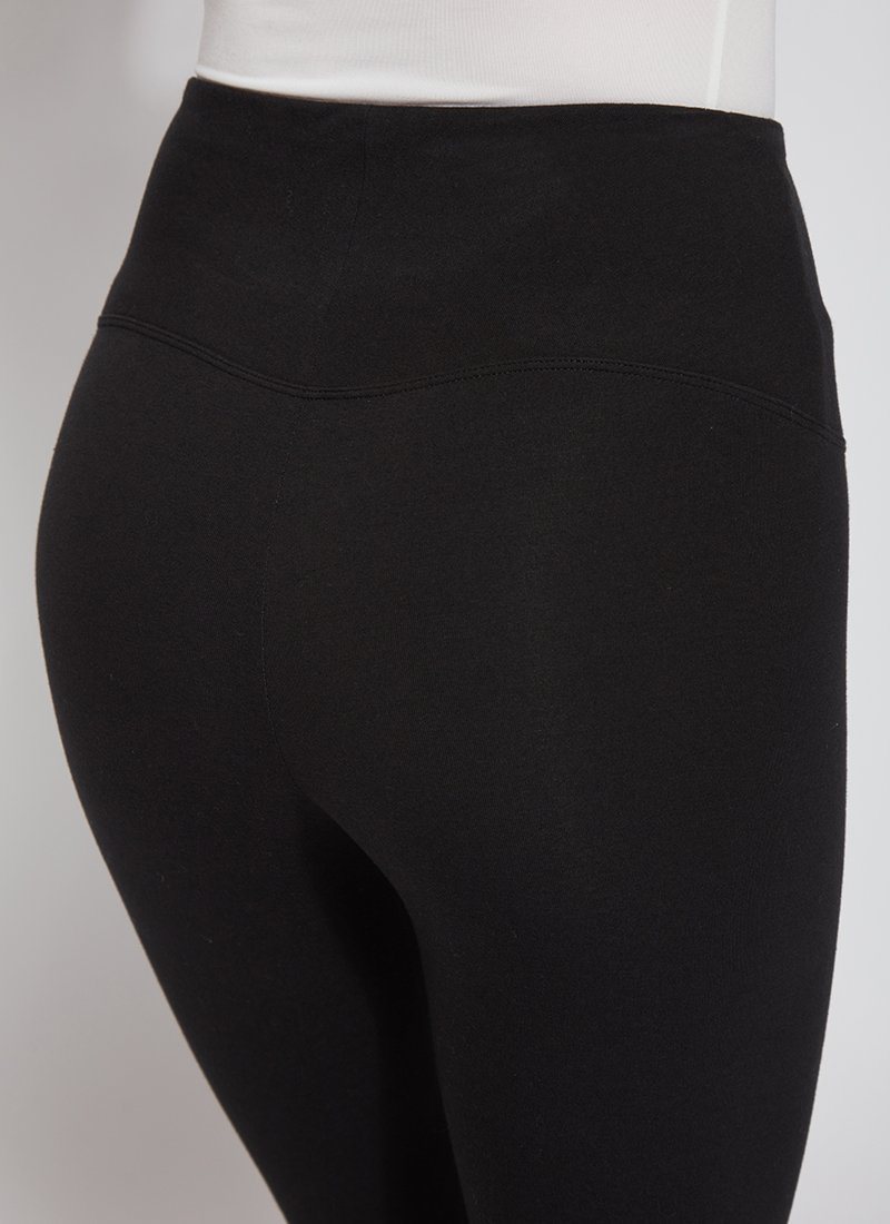 Short leggings in stretch cotton - Black