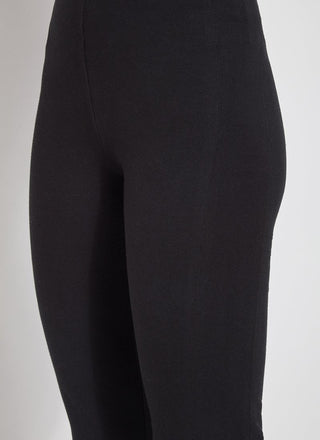 color=Black, front detail, slimming workleisure bootcut pants made from stretch cotton, with lifting anatomic seaming